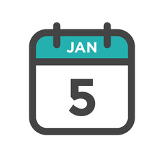 January 5 Calendar Day or Calender Date for Deadlines or Appointment