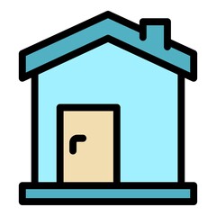 Family house icon. Outline family house vector icon color flat isolated