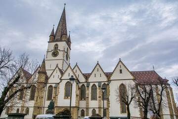 Fototapeta na wymiar Lutheran Cathedral, Sibiu, Romania.Europe. Architecture And Religion. Travels.