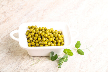 Marinated Green peas in the bowl