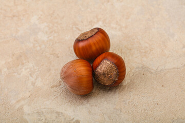 Hazelnut heap isolated over background