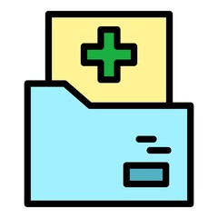 Obraz premium Medical family folder icon. Outline medical family folder vector icon color flat isolated