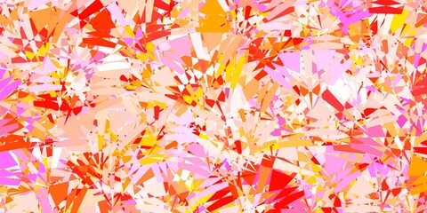 Light Pink, Yellow vector background with triangles.