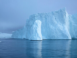 Fototapeta na wymiar Arctic Glaciers in Ilulissat Icefjord, Greenland. Climate change, unesco save to ilulissat fjords.