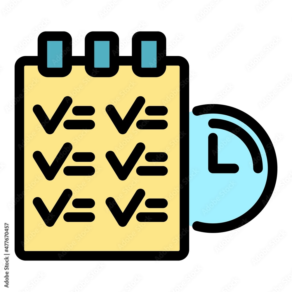 Aufkleber tasks event icon. outline tasks event vector icon color flat isolated