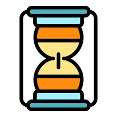 Sand watch icon. Outline sand watch vector icon color flat isolated