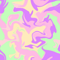Seamless marble vector pattern. Colorful abstract swirl texture, liquid acrylic background in psychedelic colors. Texture for print, fabric, textile, wallpaper.