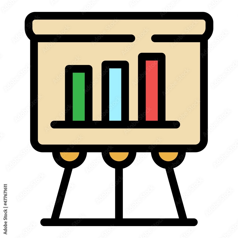 Poster problem chart icon. outline problem chart vector icon color flat isolated