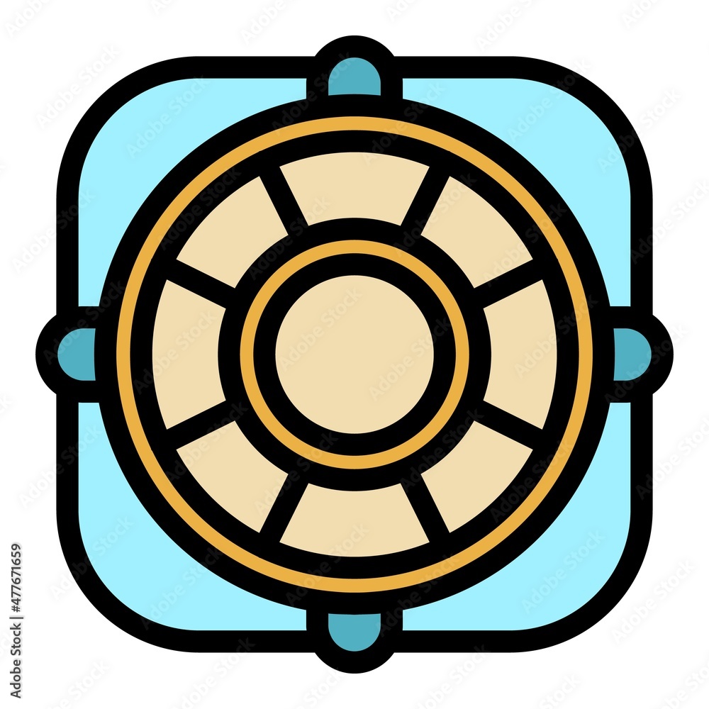 Poster service problem icon. outline service problem vector icon color flat isolated
