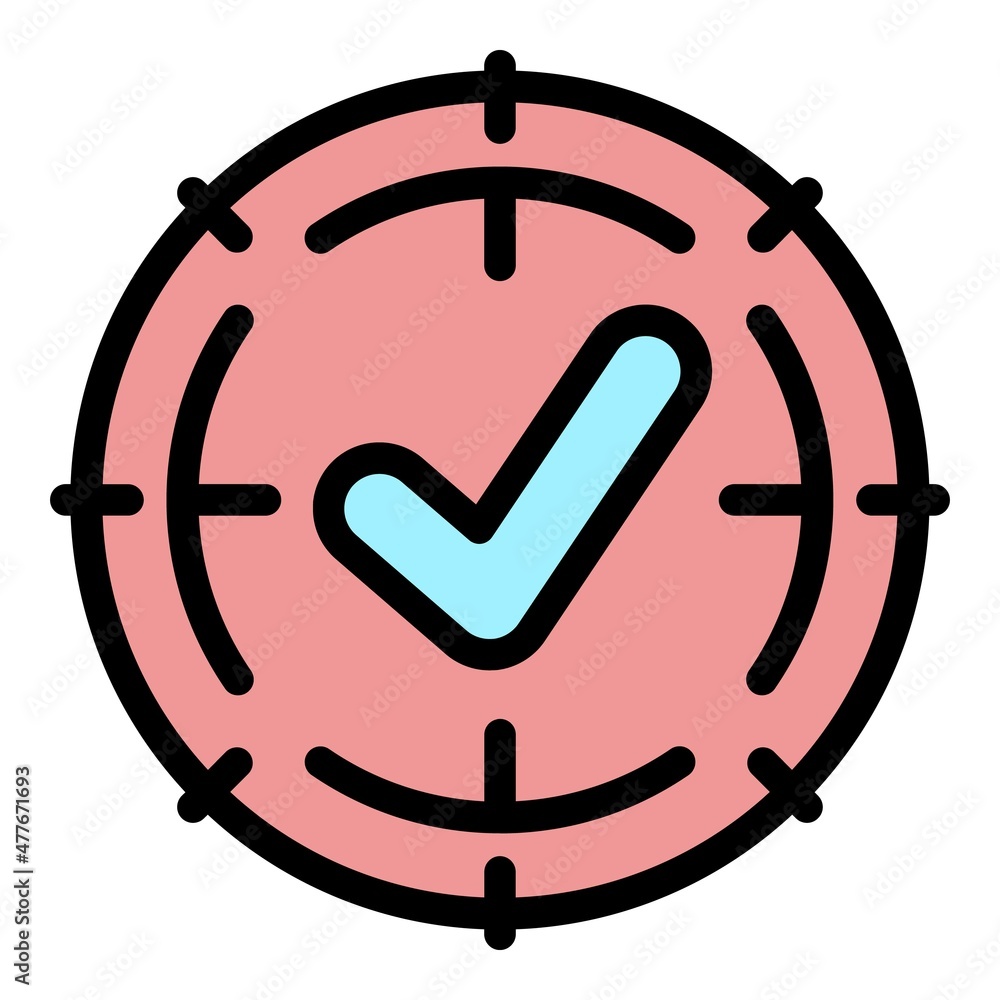 Poster solved problem icon. outline solved problem vector icon color flat isolated