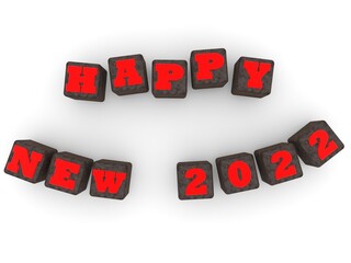 HAPPY NEW 2022 concept on rusty metal blocks