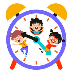 Time Concept Drawing With Flat Objects