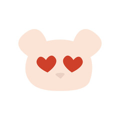 Vector love mouse with heart-shaped eyes