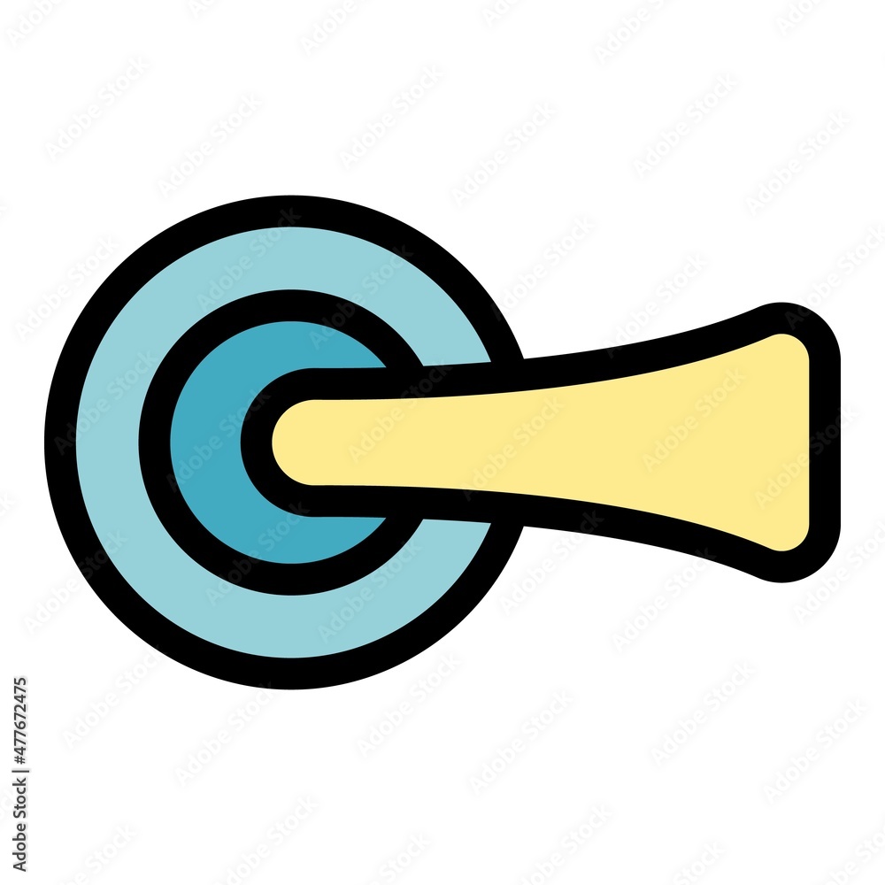 Poster door handle control icon. outline door handle control vector icon color flat isolated