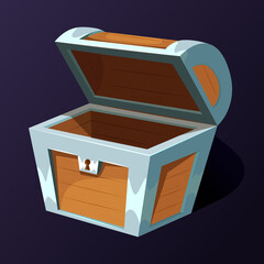 Treasure chest for animation. Key frame animation of wooden chest or box. Vector cartoon pictures wood ancient box closed illustration