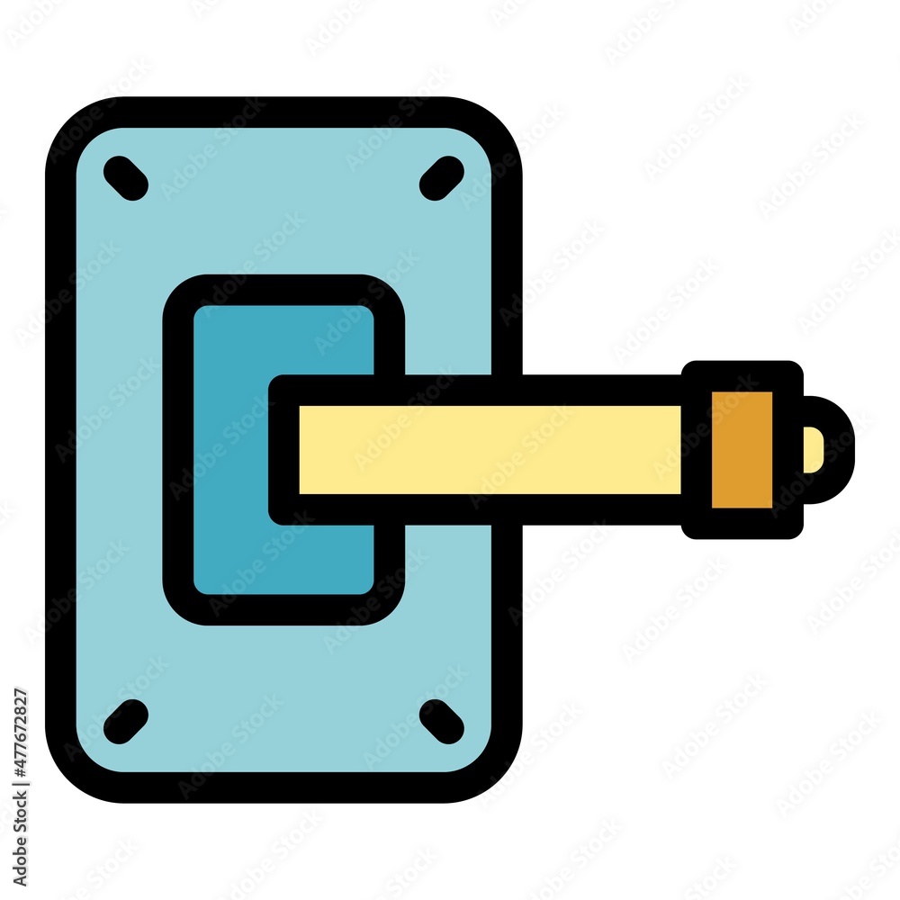 Poster open door handle icon. outline open door handle vector icon color flat isolated