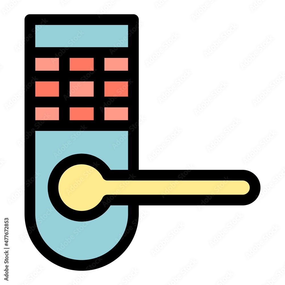 Aufkleber security door handle icon. outline security door handle vector icon color flat isolated