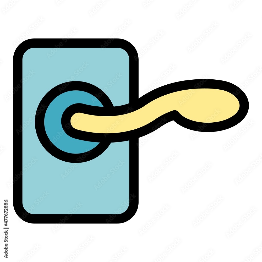 Poster front door handle icon. outline front door handle vector icon color flat isolated