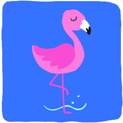 flamingo hand drawing cute vector