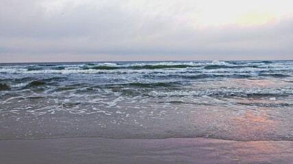  Baltic Sea Waves Breaking at the Shore on Cold Autumn Day