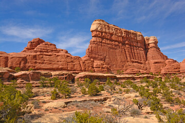 Sandstone Wall Rising From the Desert