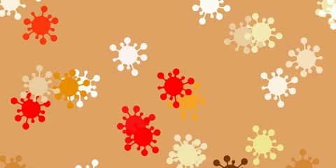 Light red, yellow vector template with flu signs.