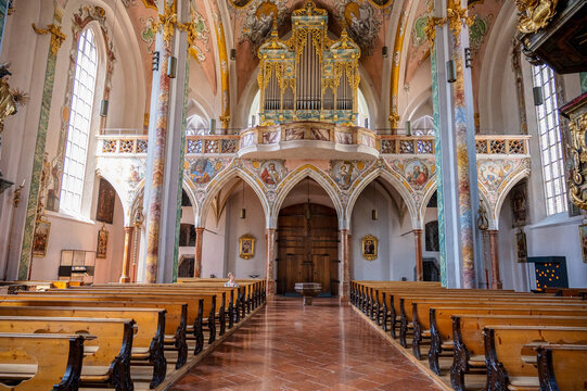 interior of the Parish Church of St. Nicholas Hall in Tirol