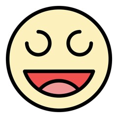 Celebrate emoji icon. Outline celebrate emoji vector icon color flat isolated