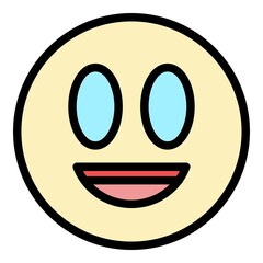 Party emoji icon. Outline party emoji vector icon color flat isolated