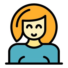 Confused smiling icon. Outline confused smiling vector icon color flat isolated