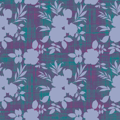 Floral ornament abstract seamless pattern. Decorative ornament of flowers. Digital processing of watercolor illustration. Seamless botanical pattern for design, wallpaper, fabric, print.