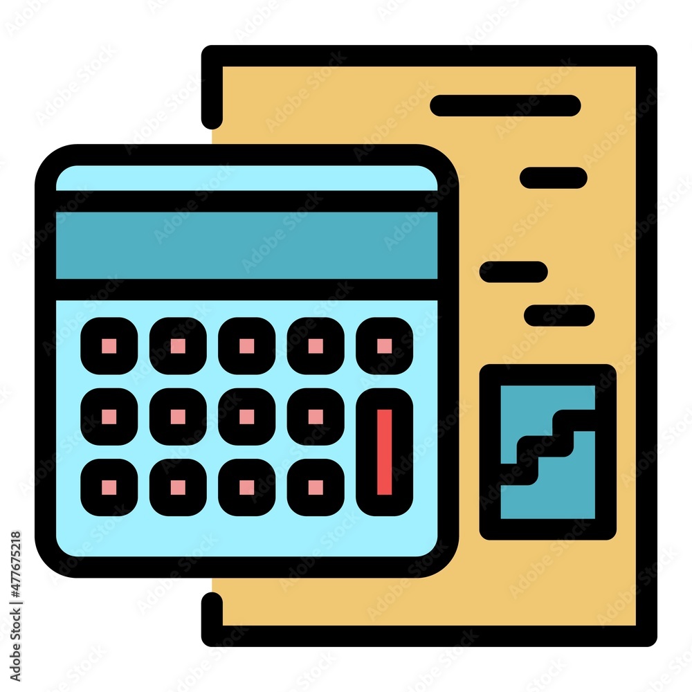 Poster expertise in calculations icon. outline expertise in calculations vector icon color flat isolated