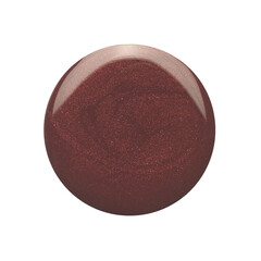 Blot of brown circle shaped nail polish isolated on white