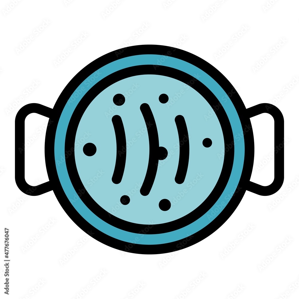 Poster saucepan top view icon. outline saucepan top view vector icon color flat isolated