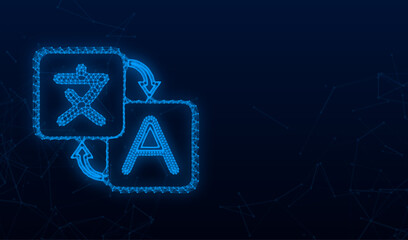 Online translator concept. Translator icon. Vector stock illustration