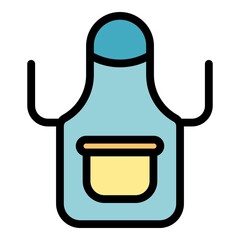 Apron icon. Outline apron vector icon color flat isolated