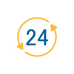 Service twenty four hours vector icon