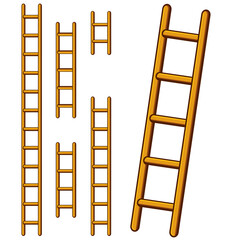 various cartoon step ladders set