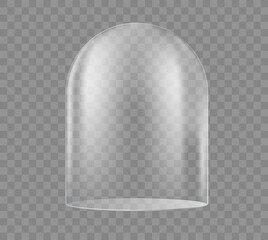 Glass dome on round base. Vector illustration