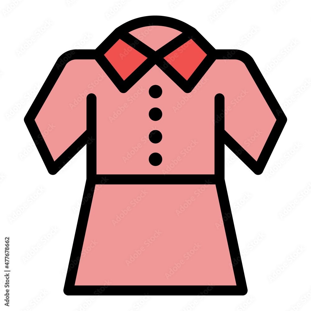 Canvas Prints girl school dress icon. outline girl school dress vector icon color flat isolated - Canvas Prints