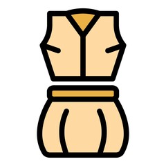 School clothes icon. Outline school clothes vector icon color flat isolated