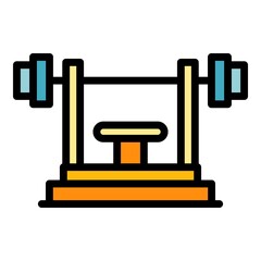 School fitness gym icon. Outline school fitness gym vector icon color flat isolated