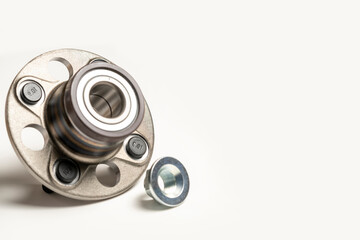 rear hub of a passenger car close-up on a white background