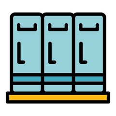 Locker room icon. Outline locker room vector icon color flat isolated