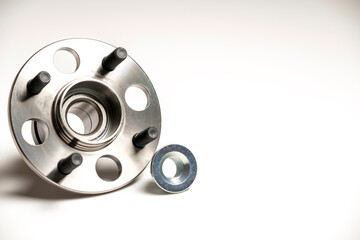rear hub of a passenger car close-up on a white background