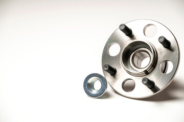 rear hub of a passenger car close-up on a white background