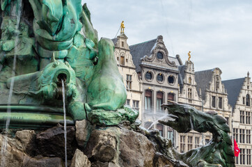 Fototapeta premium Main square in Antwerp, Flanders, Belgium