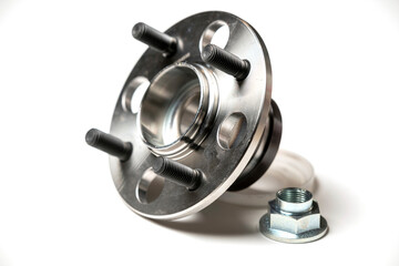 rear hub of a passenger car close-up on a white background