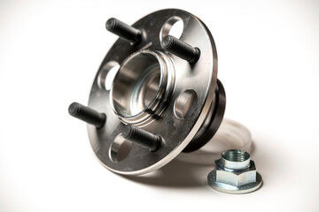 rear hub of a passenger car close-up on a white background