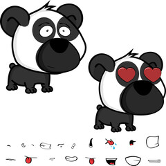 kawaii panda bear character cartoon expressions collection illustration in vector format